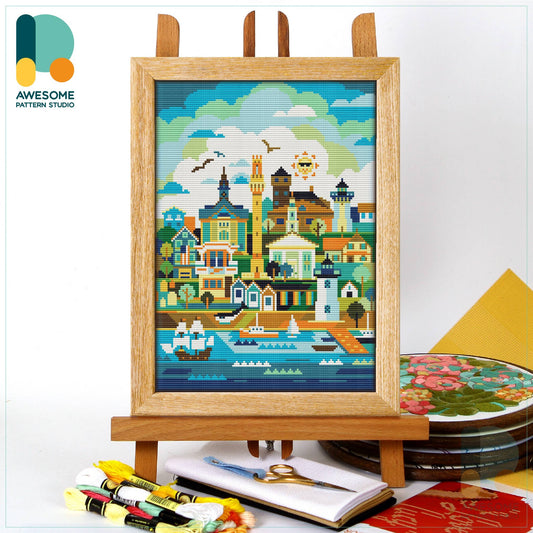 CS2412-2 Provincetown, Counted Cross Stitch Kit: CS2412-2(120 x 162) / Kit #2