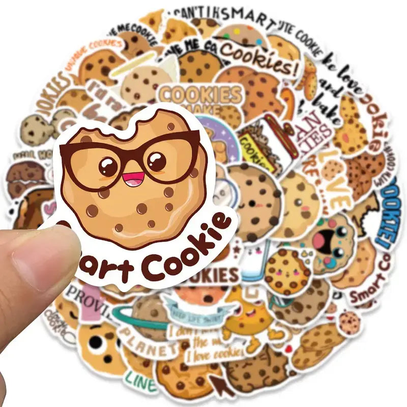 Whimsical Cookie Stickers- Decals, DIY Personalization: 10 Pc