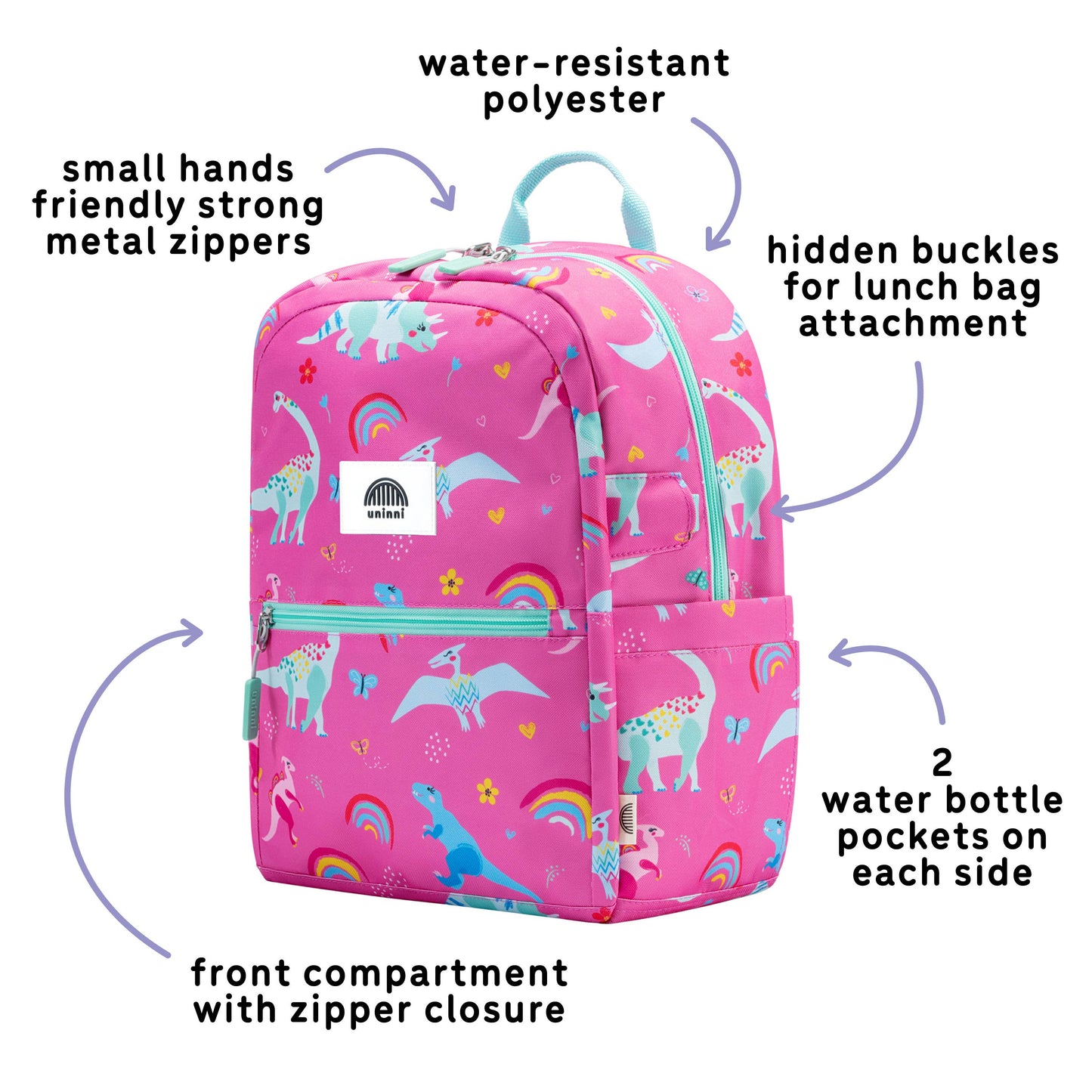 Ethan Backpack-Pink Dinosaur: Pink Dinosaur