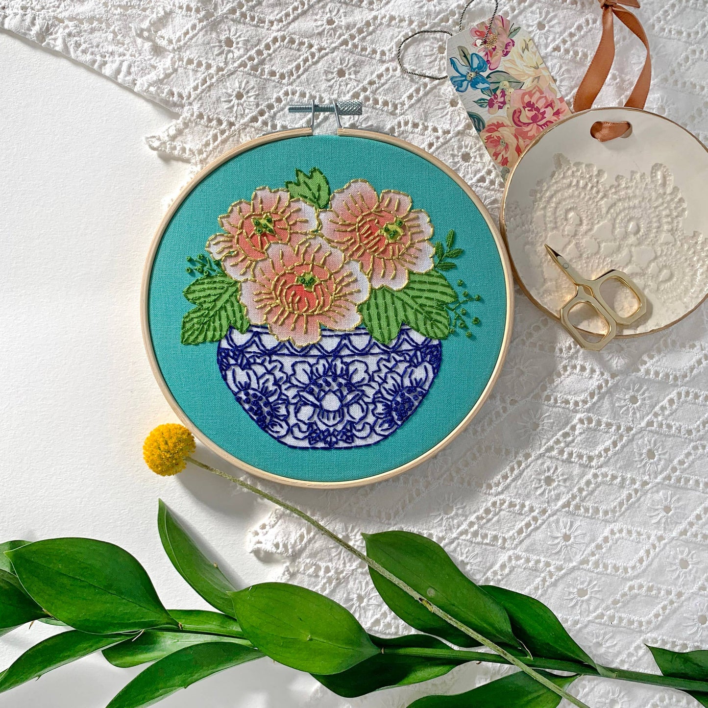 Peony Embroidery Kit