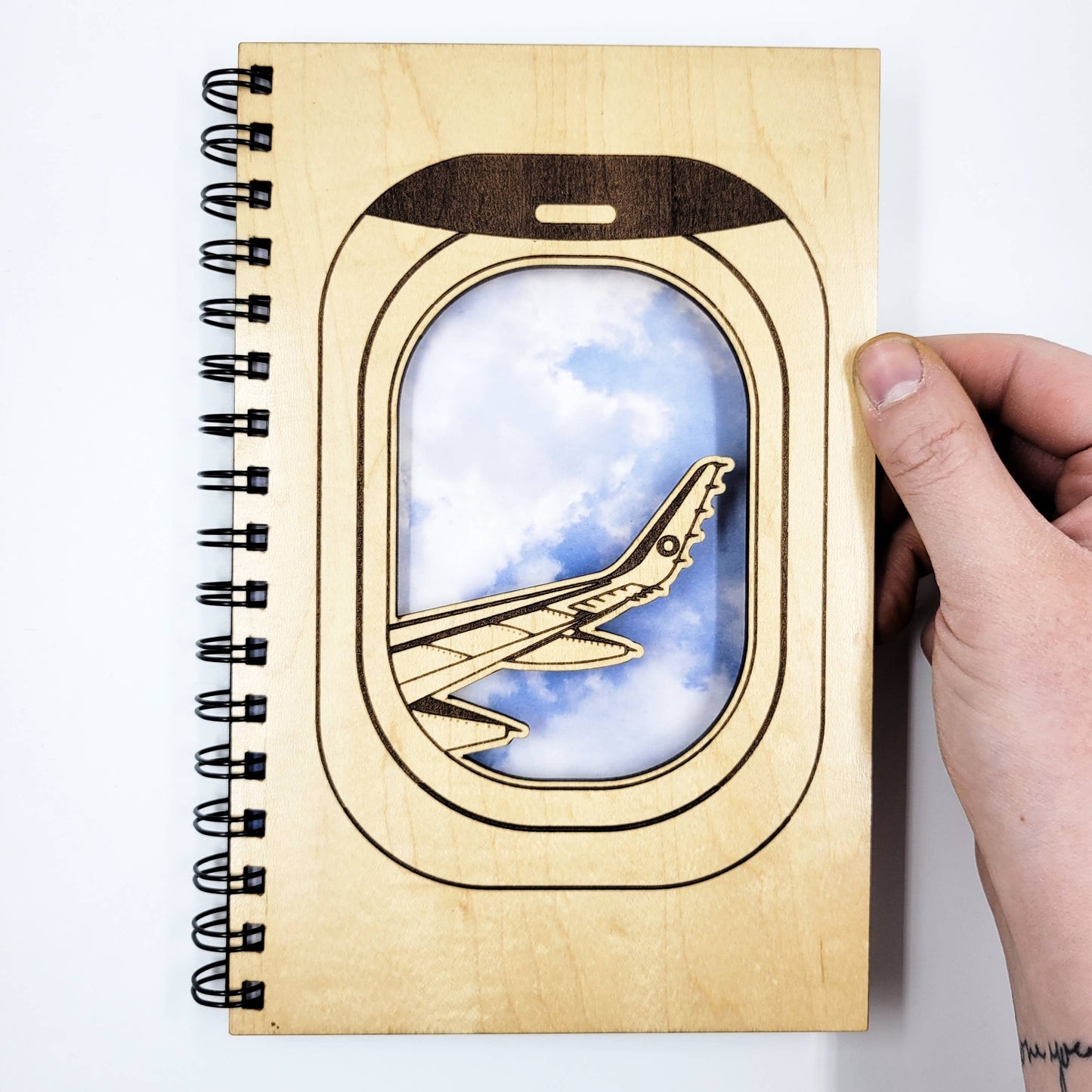 Fly Away Plane Wood Journal - Stationery, Journals, Notebook: Blank Paper