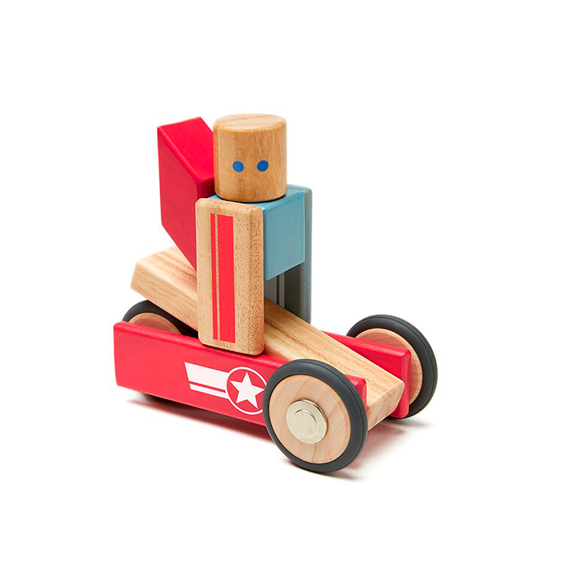 Daredevil Magnetic Wooden Blocks Stunt Team, 12 pieces
