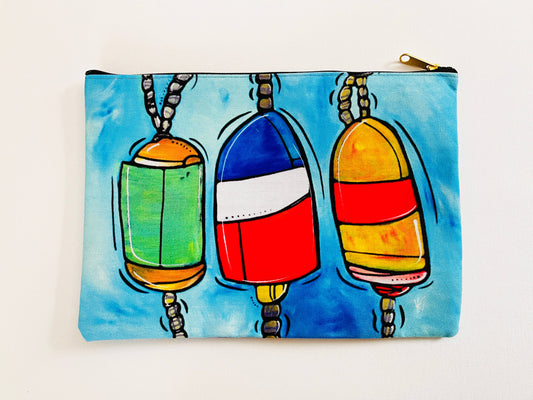 Small Nautical Buoys Zipper Clutch Pouch