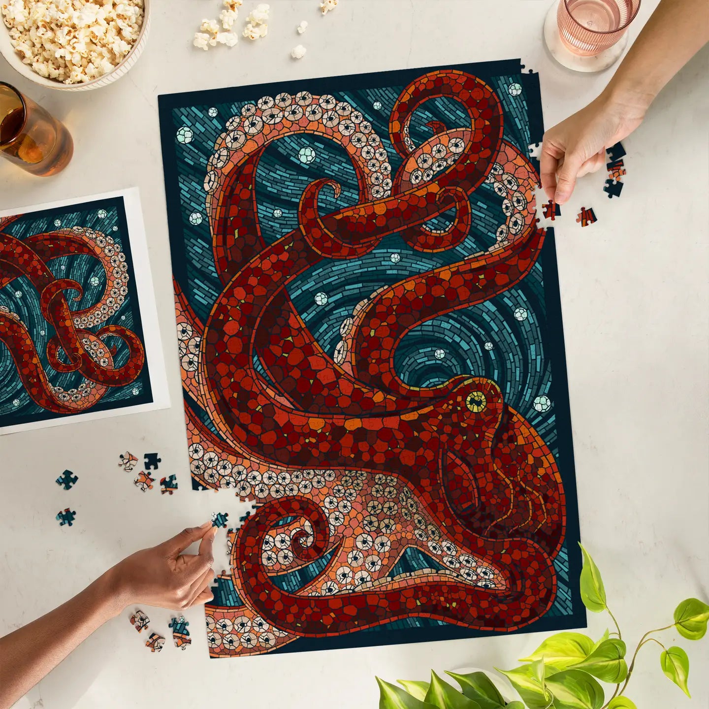 1000 Piece Puzzle, Octopus - Paper Mosaic