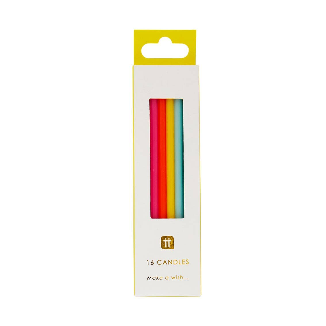 Tall Rainbow Birthday Candles - 16 Pack,