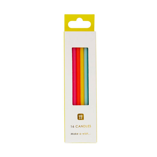 Tall Rainbow Birthday Candles - 16 Pack,