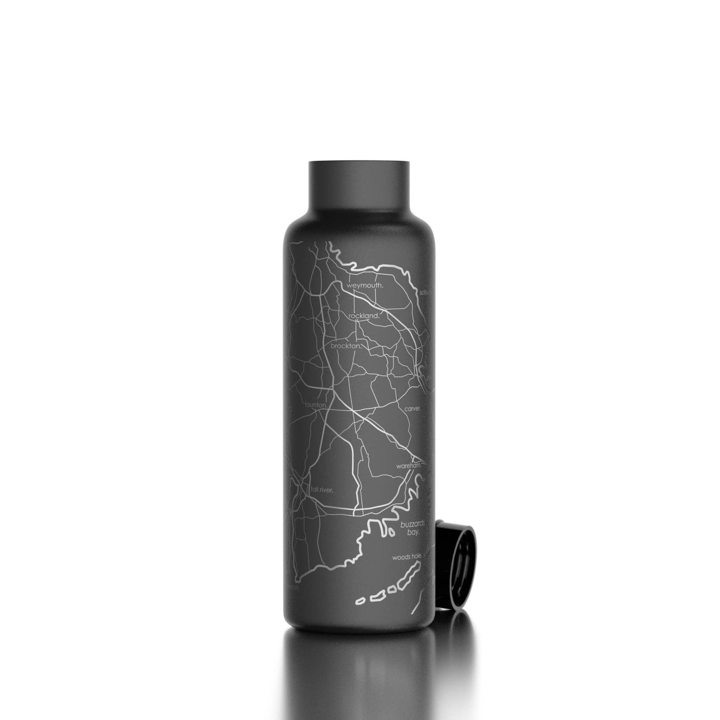 Cape Cod MA Map 21 oz Insulated Water Bottle: Midnight Blue