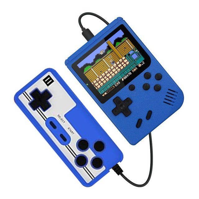 Retro Handheld Game Box Console with 400 Classic Games: Blue