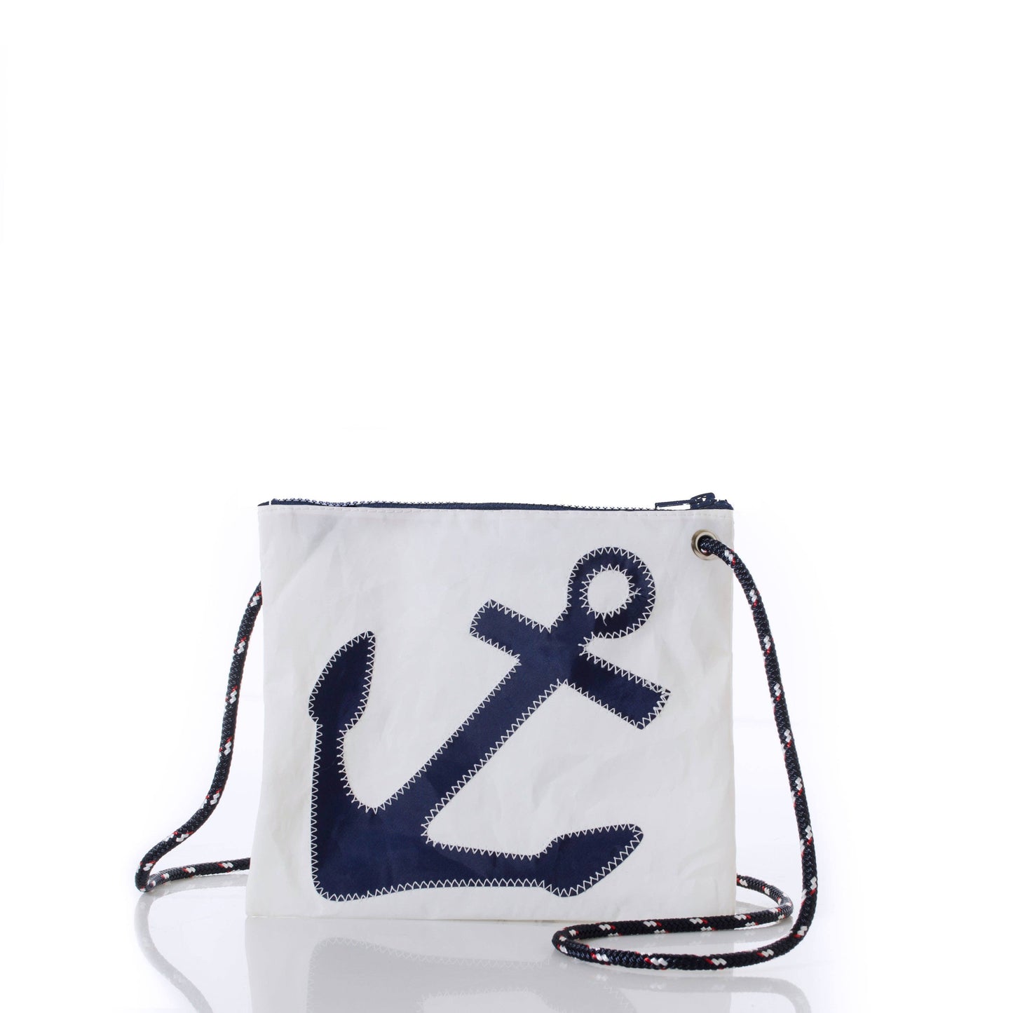 Navy Anchor Slim Crossbody Bag