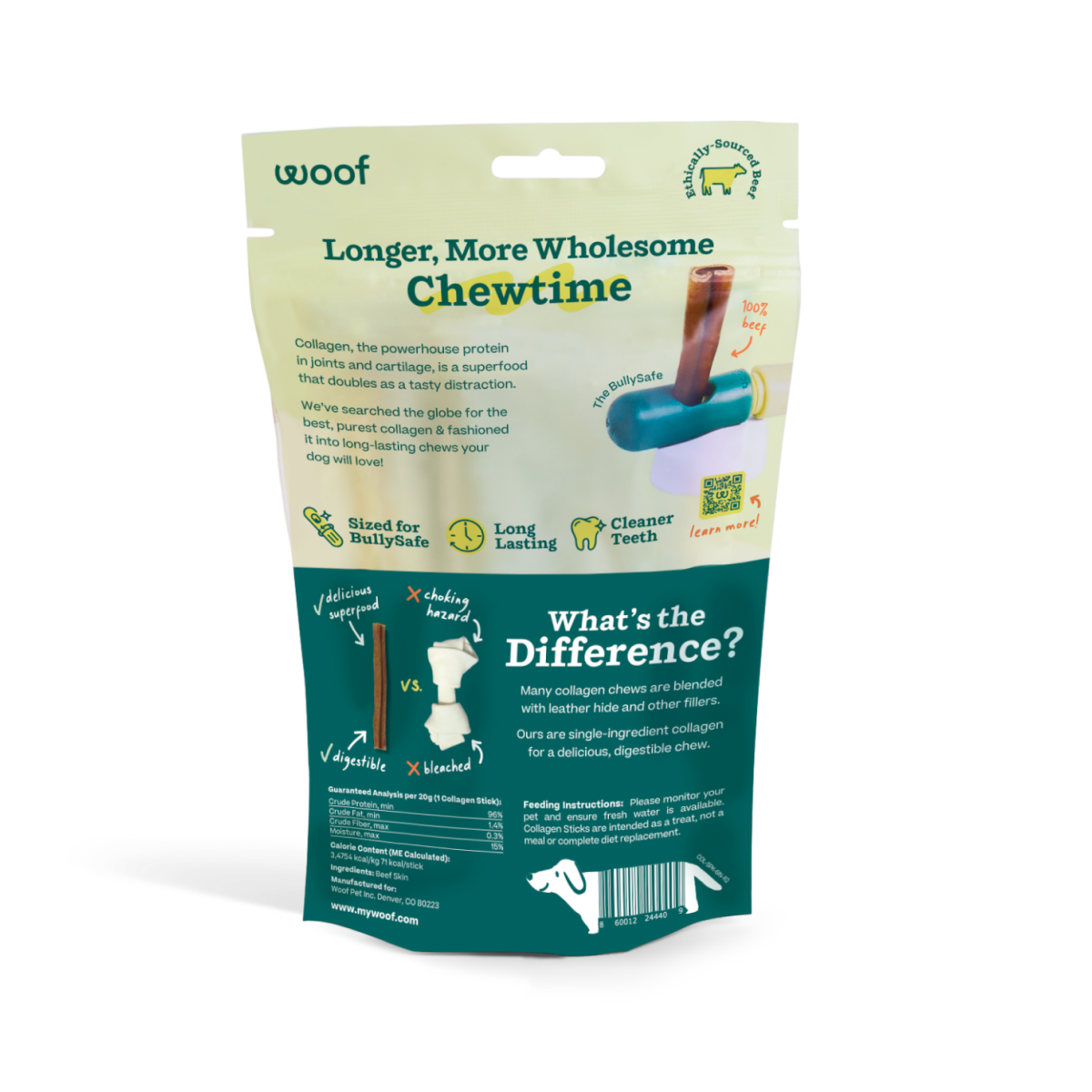 BullySafe Chews - Pure Collagen: Beef / 6-inch 10 pack