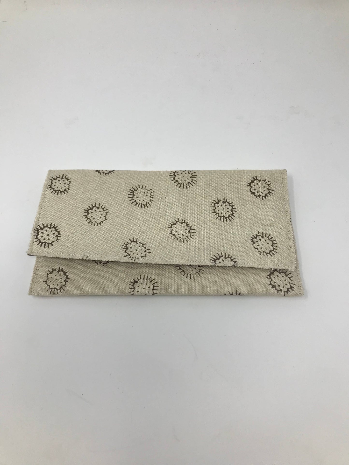 Standard Wallet: Natural Burst Block Print Linen