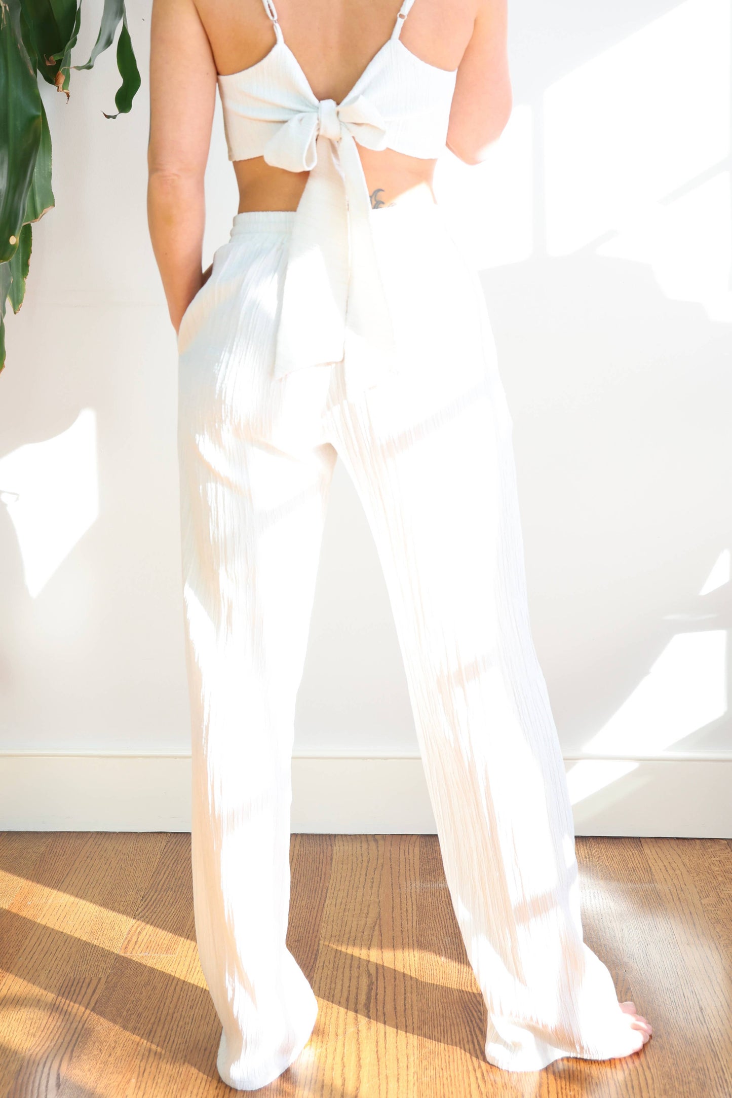 Gauze Textured Ethelda Pants: L