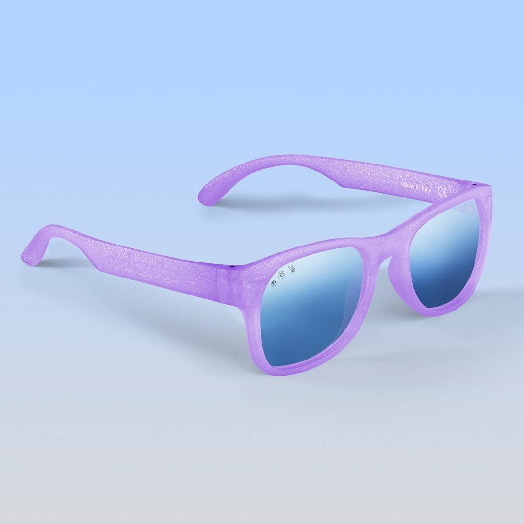 Lavender Glitter Sunglasses: Grey Polarized Lens / Baby (Ages 0-2)