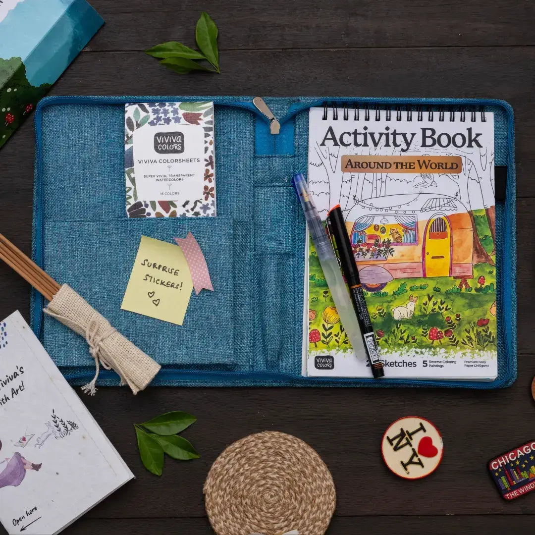 A6 Jute -  Meditative with Art Kit - Floral
