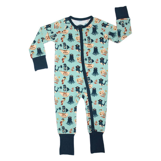 Pirate's Life Pirate Baby Pajama Bamboo Baby Pajamas Convertible Romper: 0-3M