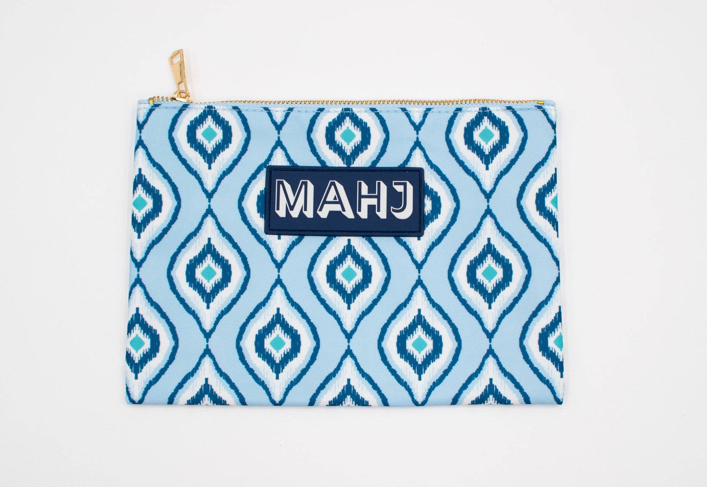 Premium Mahjong Card & Accessory Bag: Geometric- Green Card & Accessory Bag