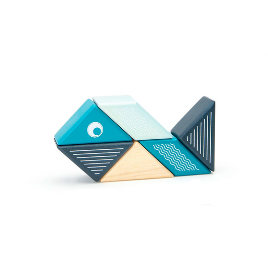 Travel Pals - Whale Magnetic Wooden Blocks 6 pieces