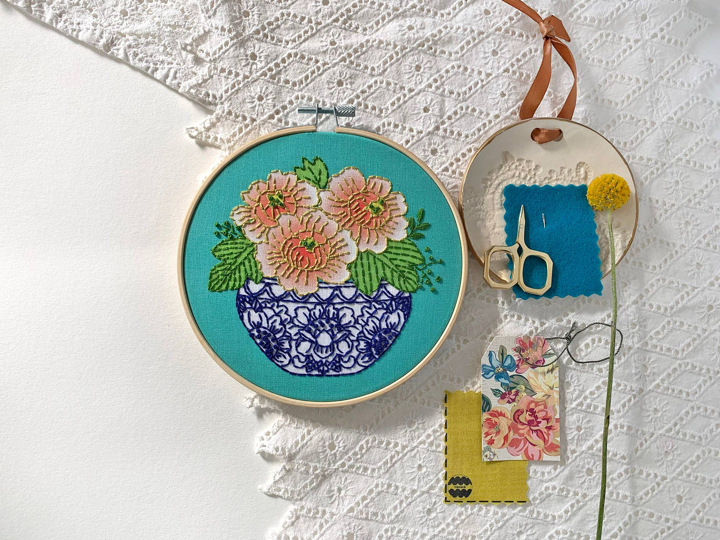 Peony Embroidery Kit