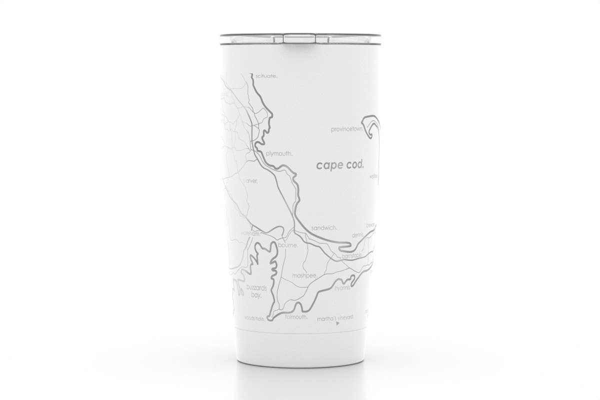 Cape Cod MA Map 20 oz Insulated Pint Tumbler: Midnight Blue