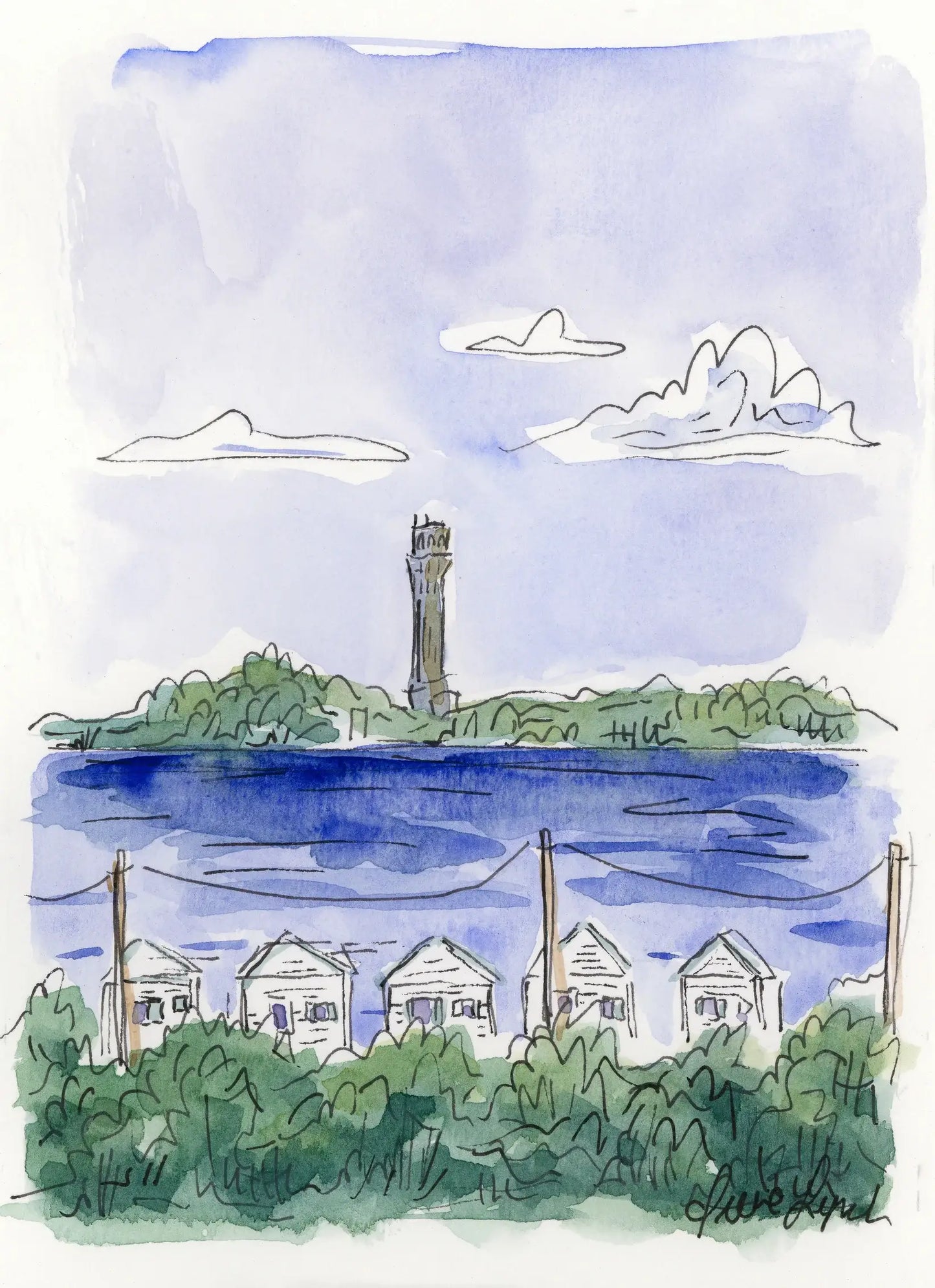 Provincetown From the Hill | Cape Cod Art Print