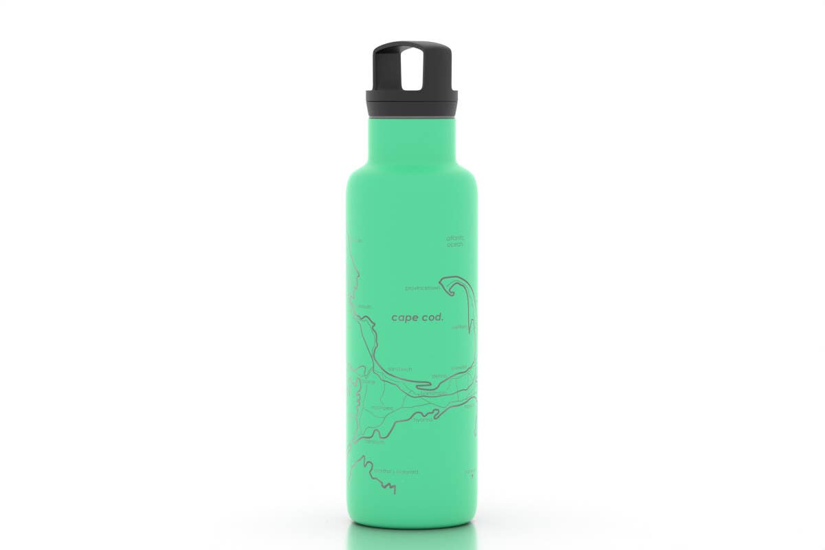 Cape Cod MA Map 21 oz Insulated Water Bottle: Midnight Blue