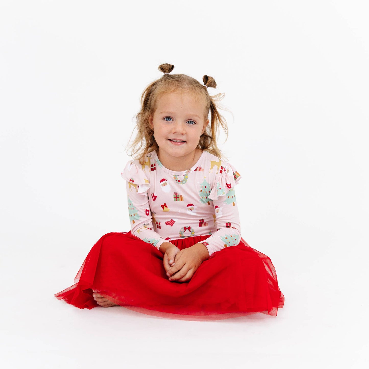 Sugar Plum Bamboo Tulle Dress: Red/Multi / 6-12M