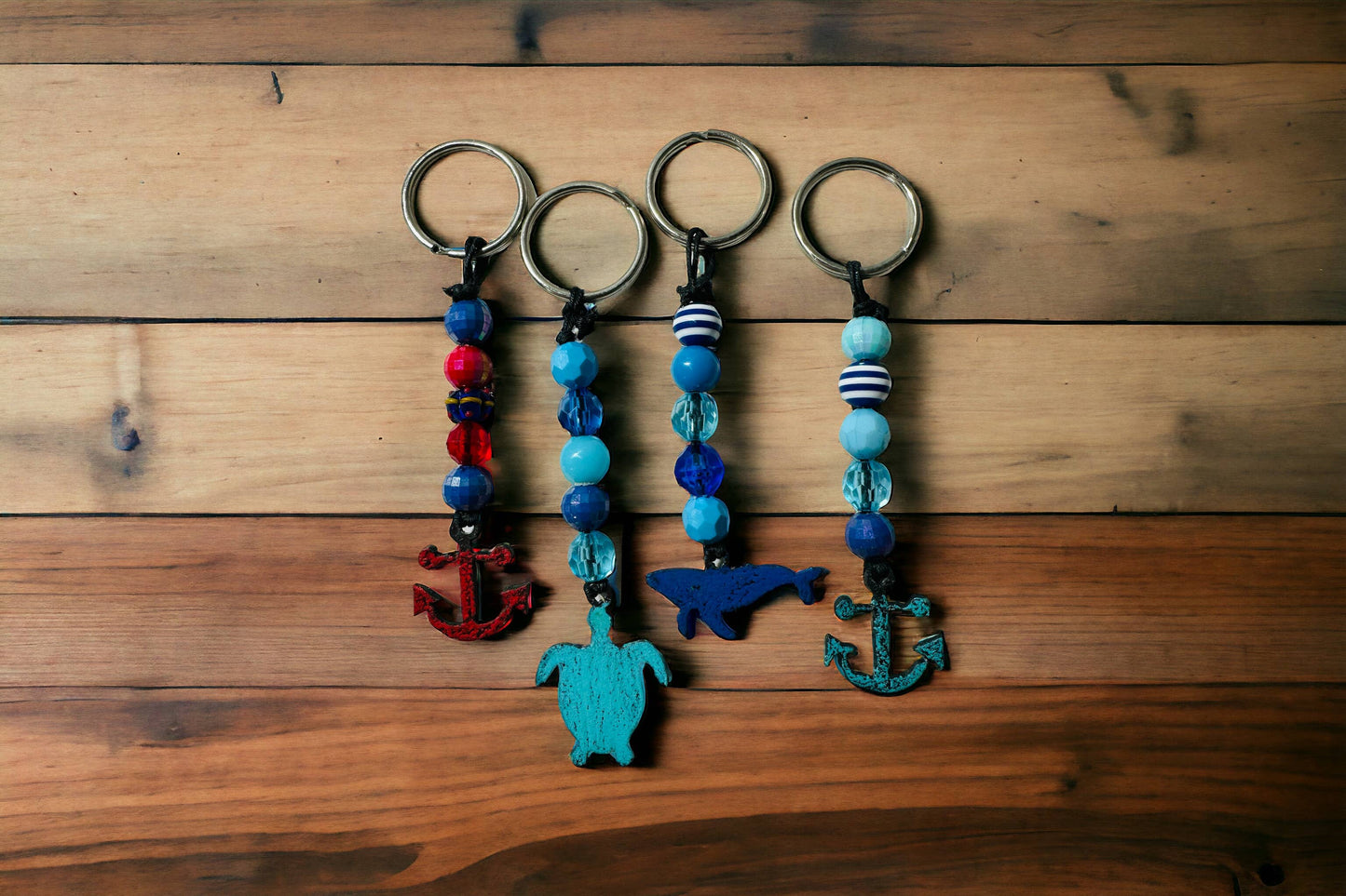 Nautical keychain souvenir key ring whale sea turtle anchor