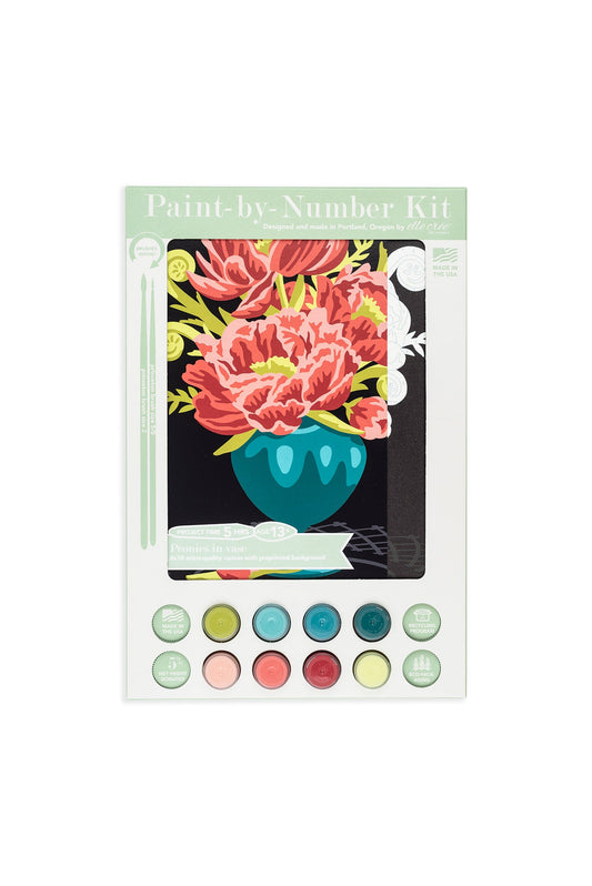 Peonies in Vase | 8x10 paint-by-number kit