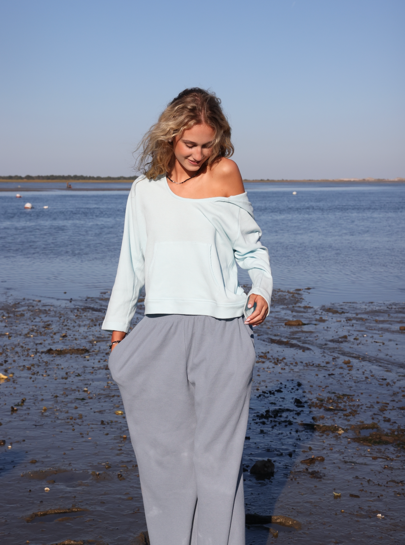 Waffle Pants – Powder Blue Coastal Essential