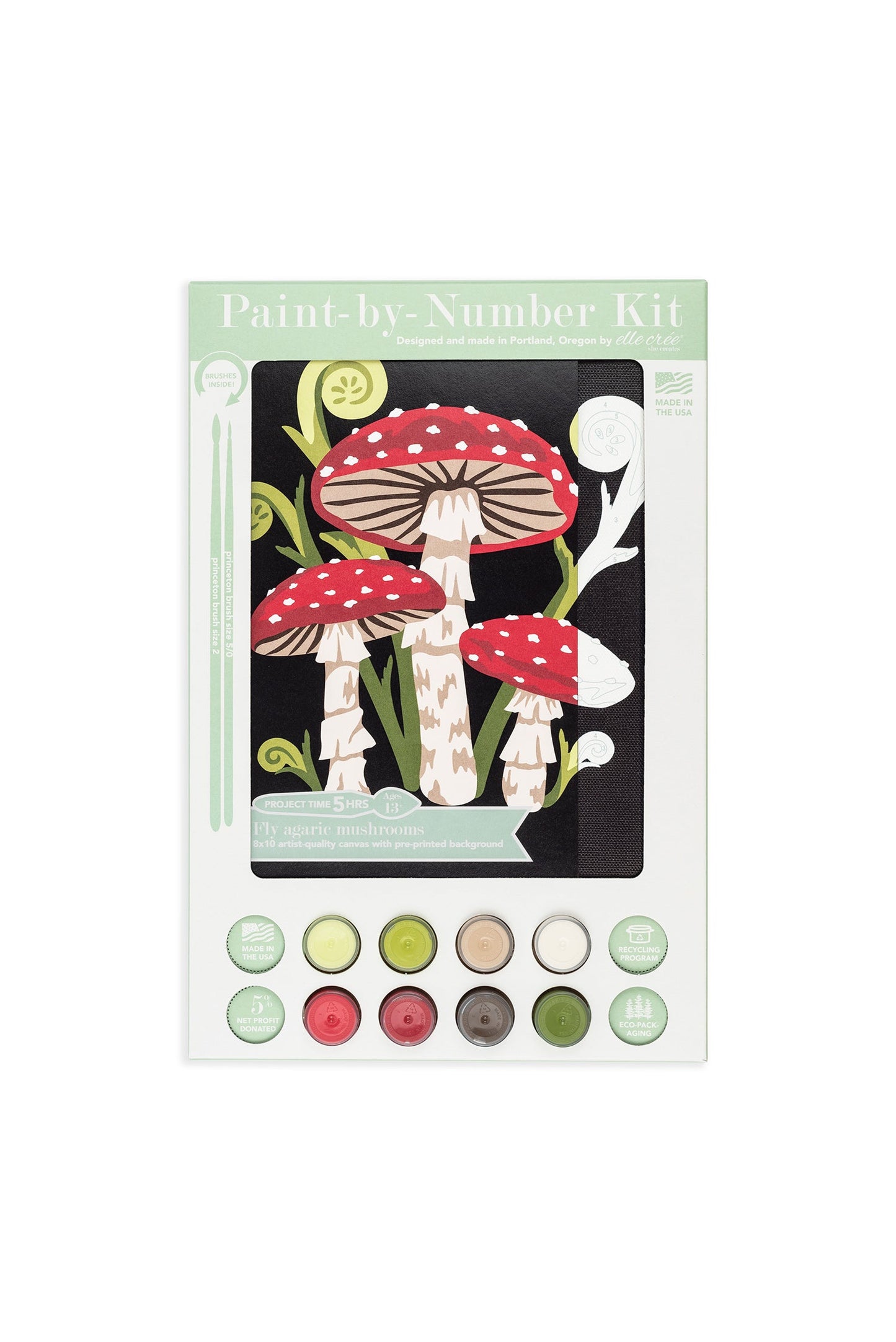 Fly Agaric Mushrooms | 8x10 paint-by-number kit