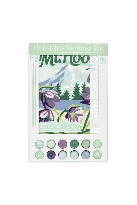 Mt. Hood with Fritillaria | 8x10 paint-by-number kit