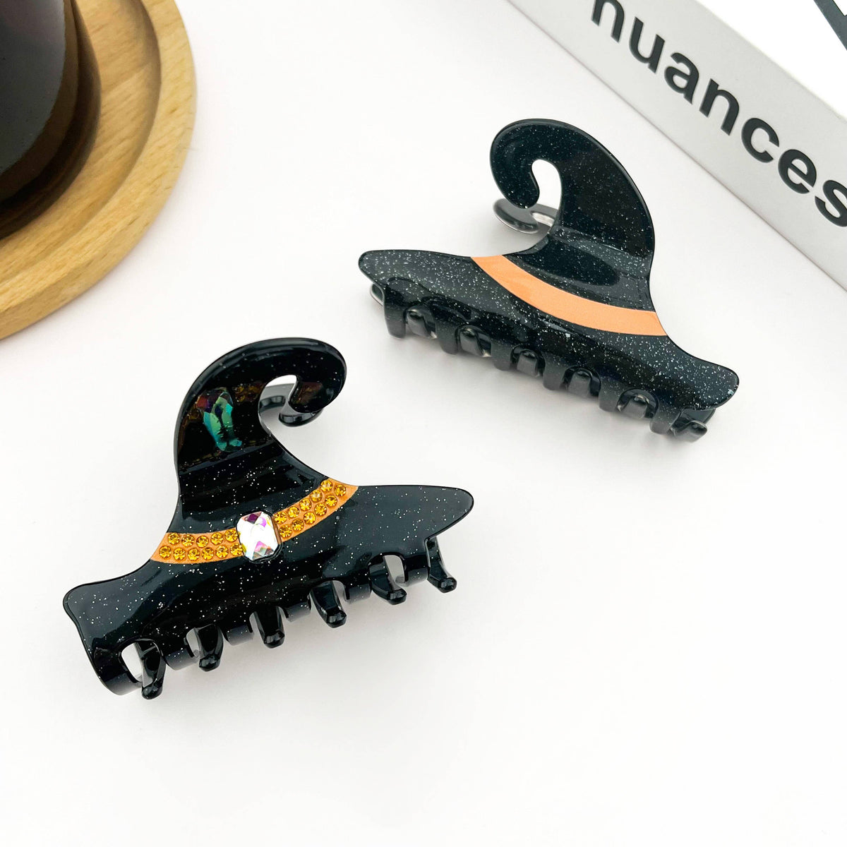 Black Witch Hat Hair Claw Clip, Halloween Hair Accessories