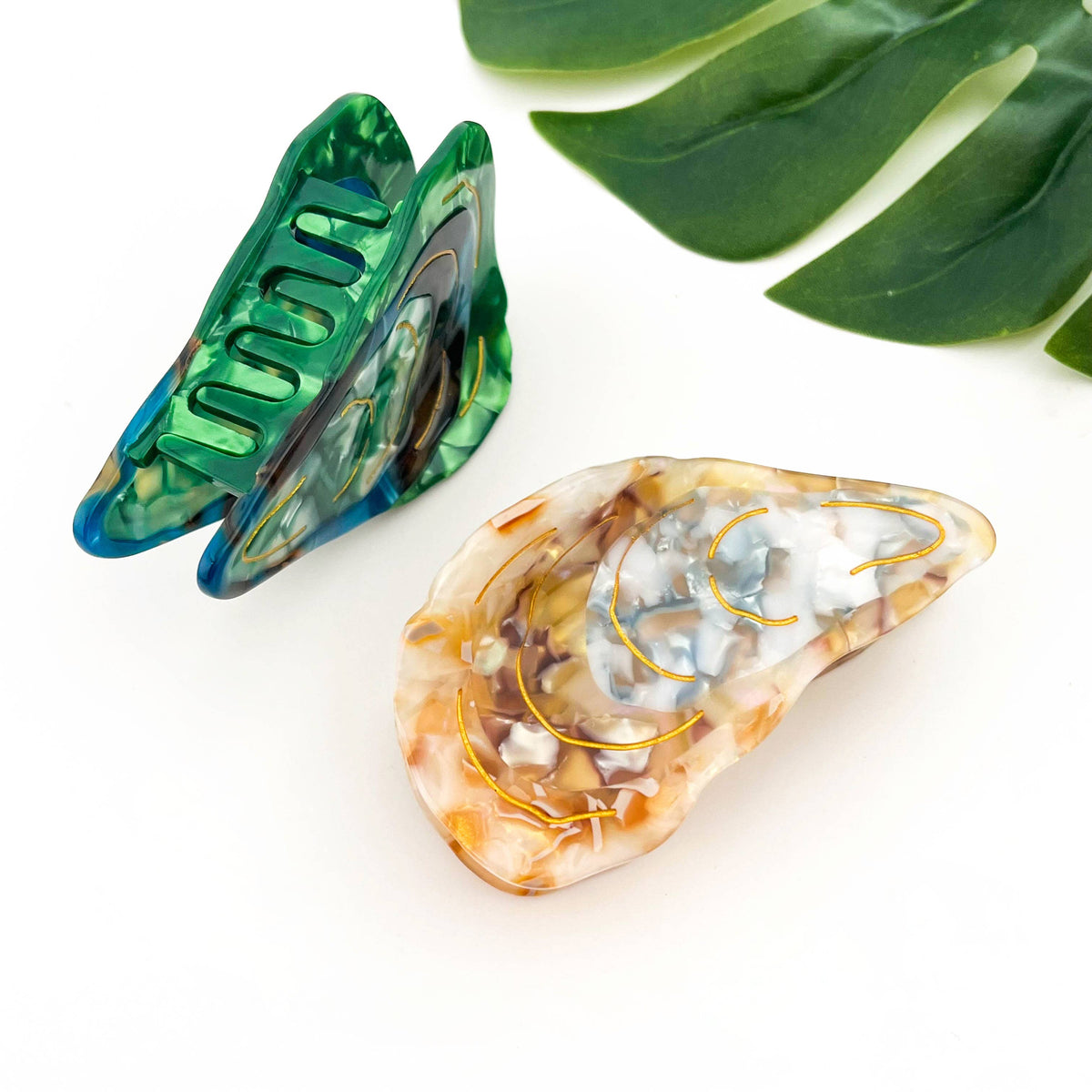 Oyster Shape Hair Claw Clip, Ocean Animal Hair Accessories
