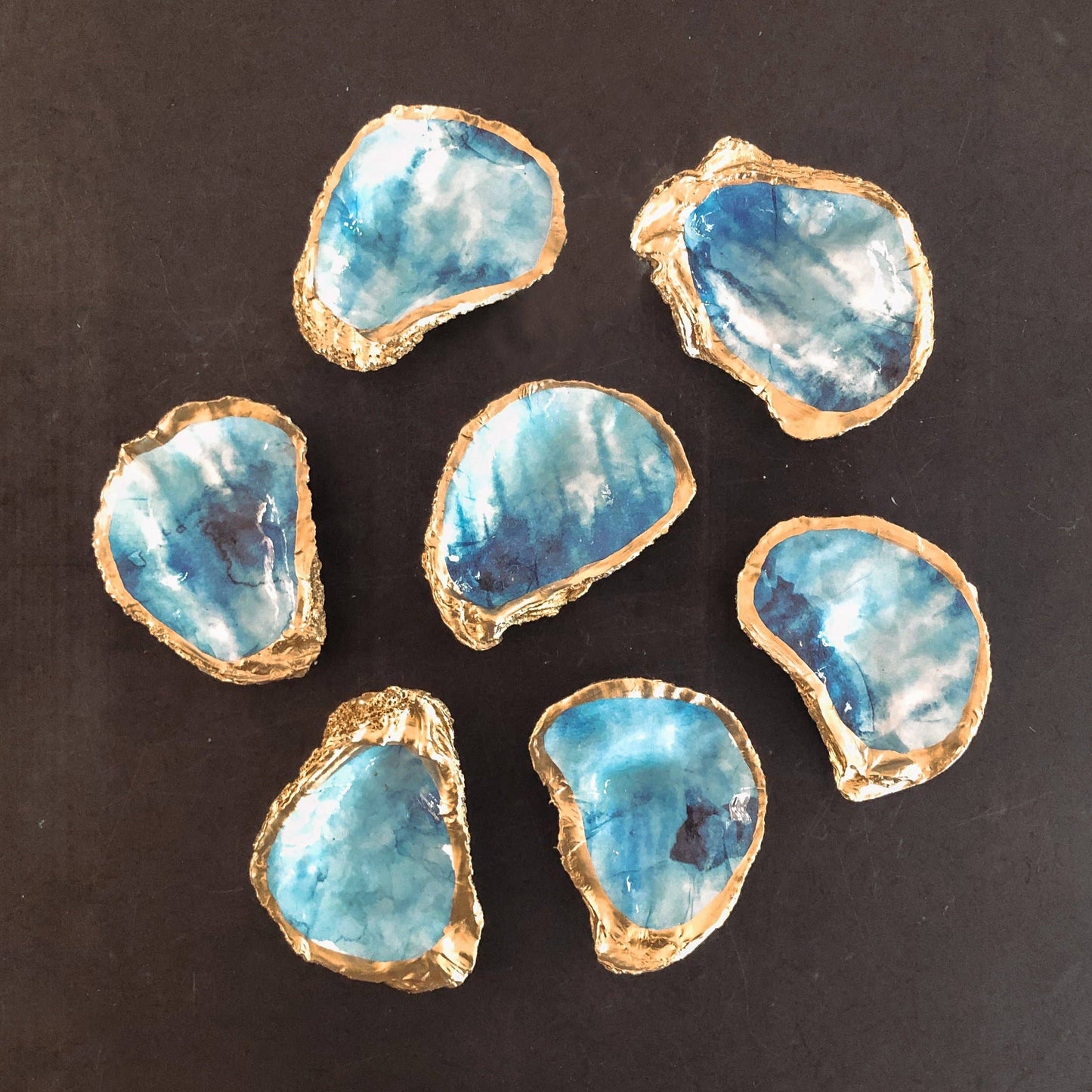 Watercolor Ombré Oyster Shell Trinket Dish