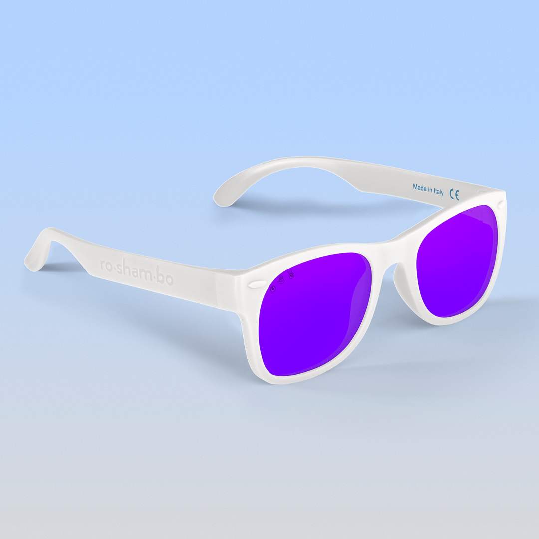 White Sunglasses: Grey Polarized Lens / Adult S/M