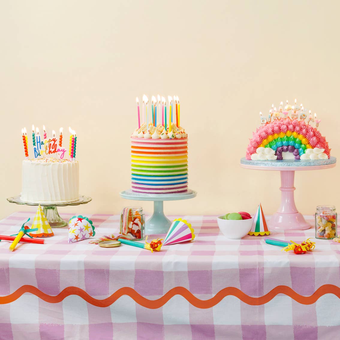 Tall Rainbow Birthday Candles - 16 Pack,