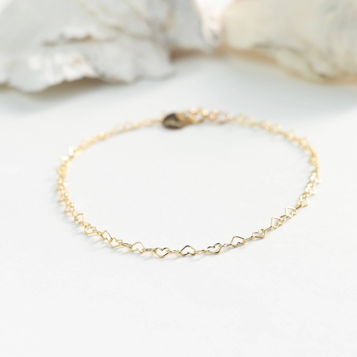 All Hearts Anklet: Gold Filled