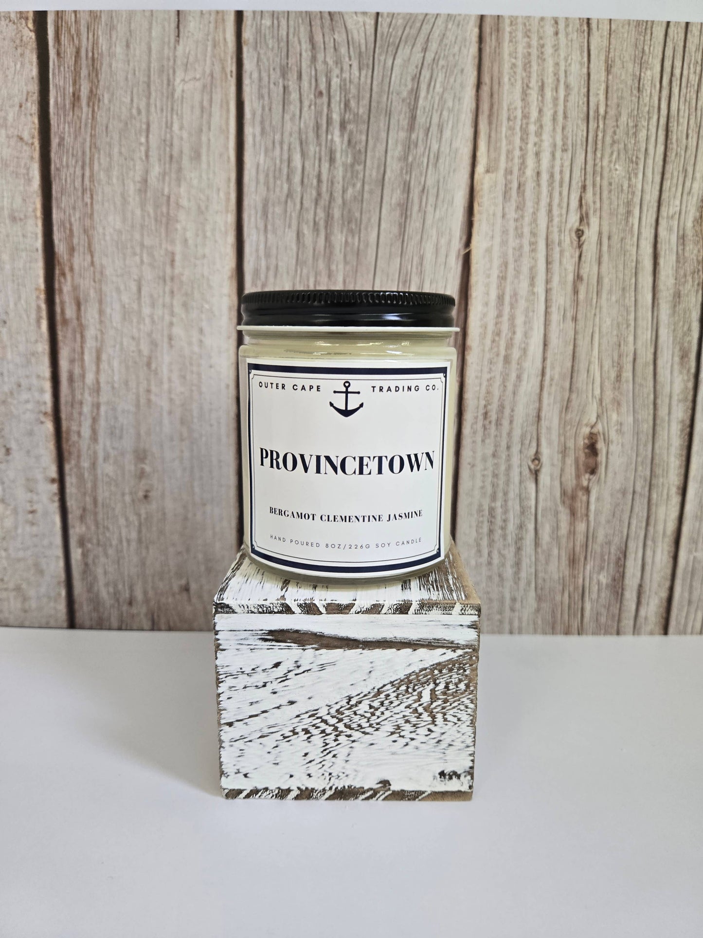 Provincetown Cape Cod Soy Wax Crackling Wooden Wick Candle bulk wholesale: 8oz
