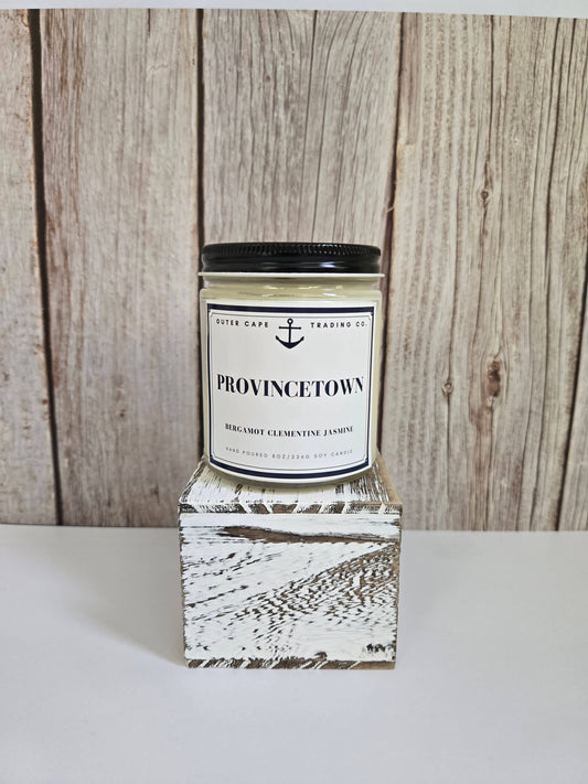 Provincetown Cape Cod Soy Wax Crackling Wooden Wick Candle bulk wholesale: 8oz