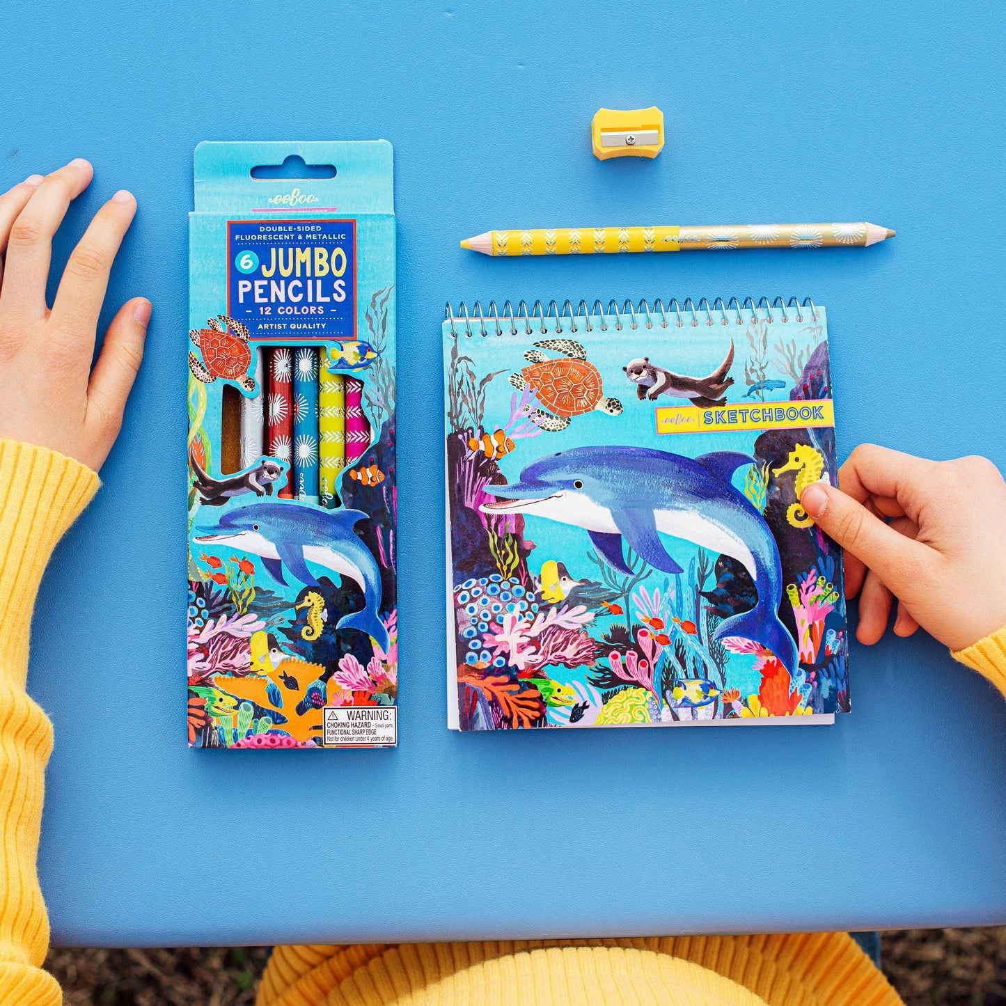 Sea Life 6 Jumbo Color Pencils
