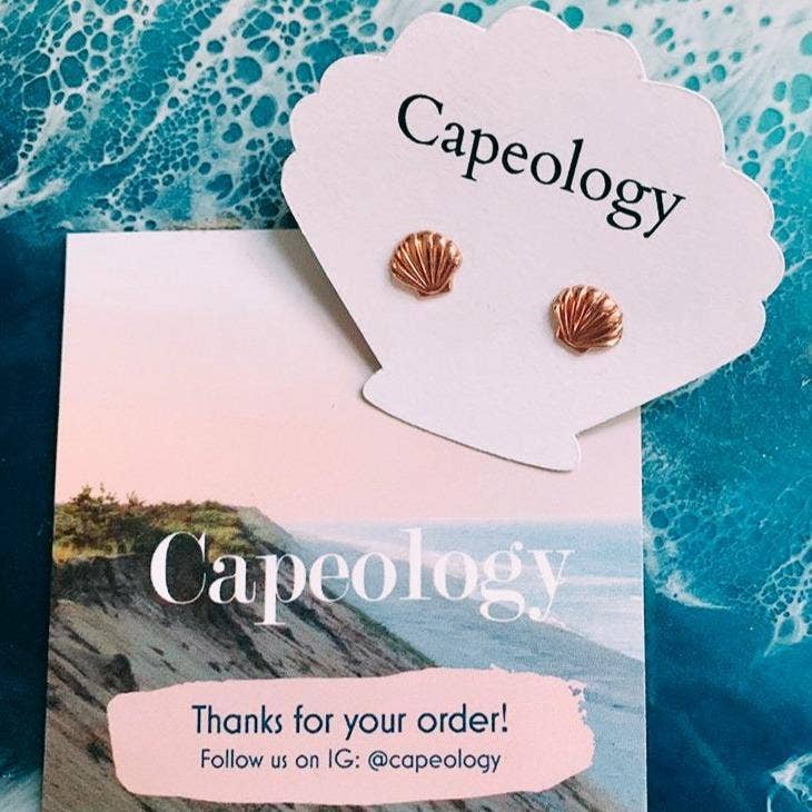 Seashell Earrings: Rose Gold