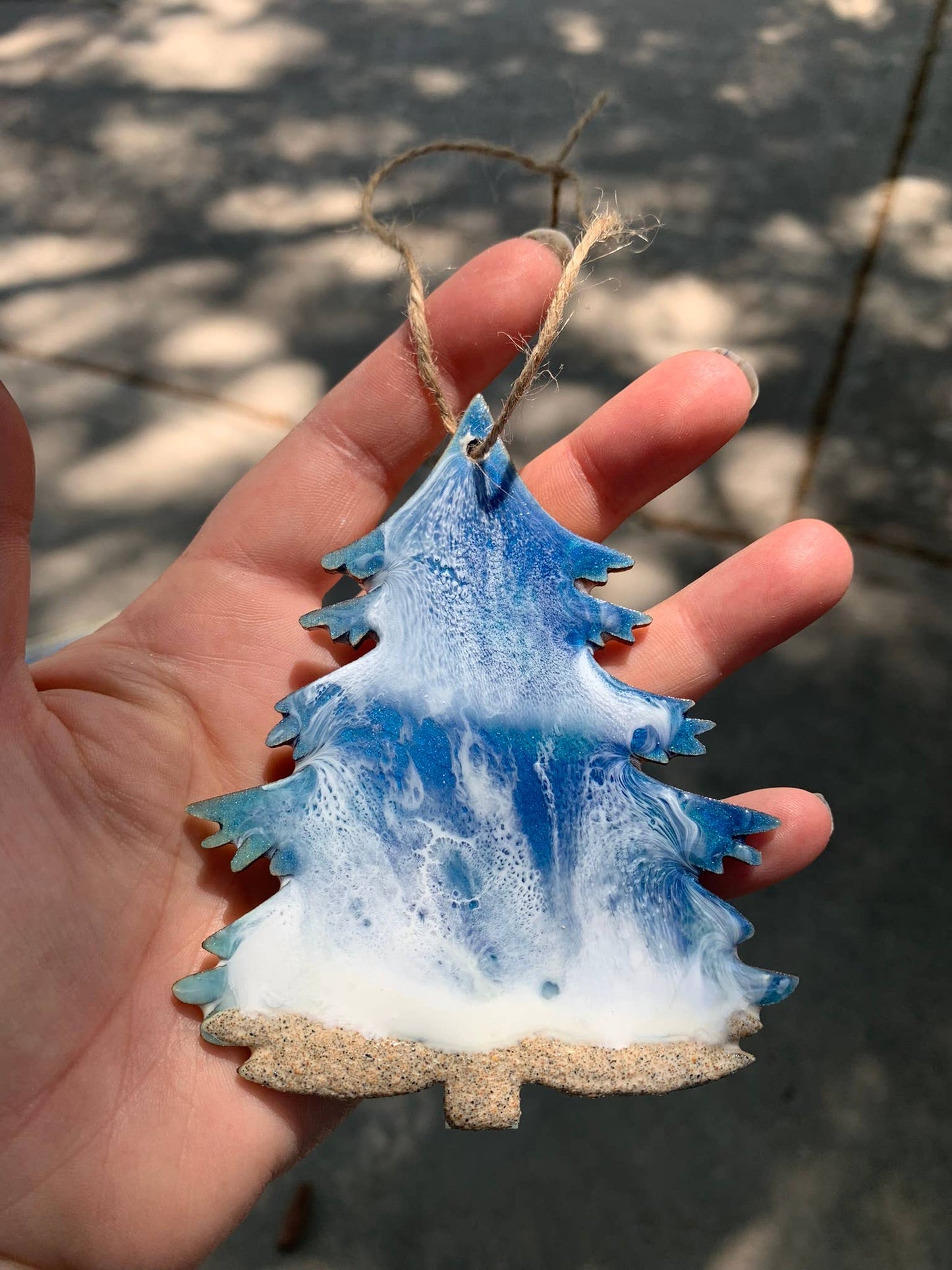 Christmas Tree Ocean Beach Inspired Ornament