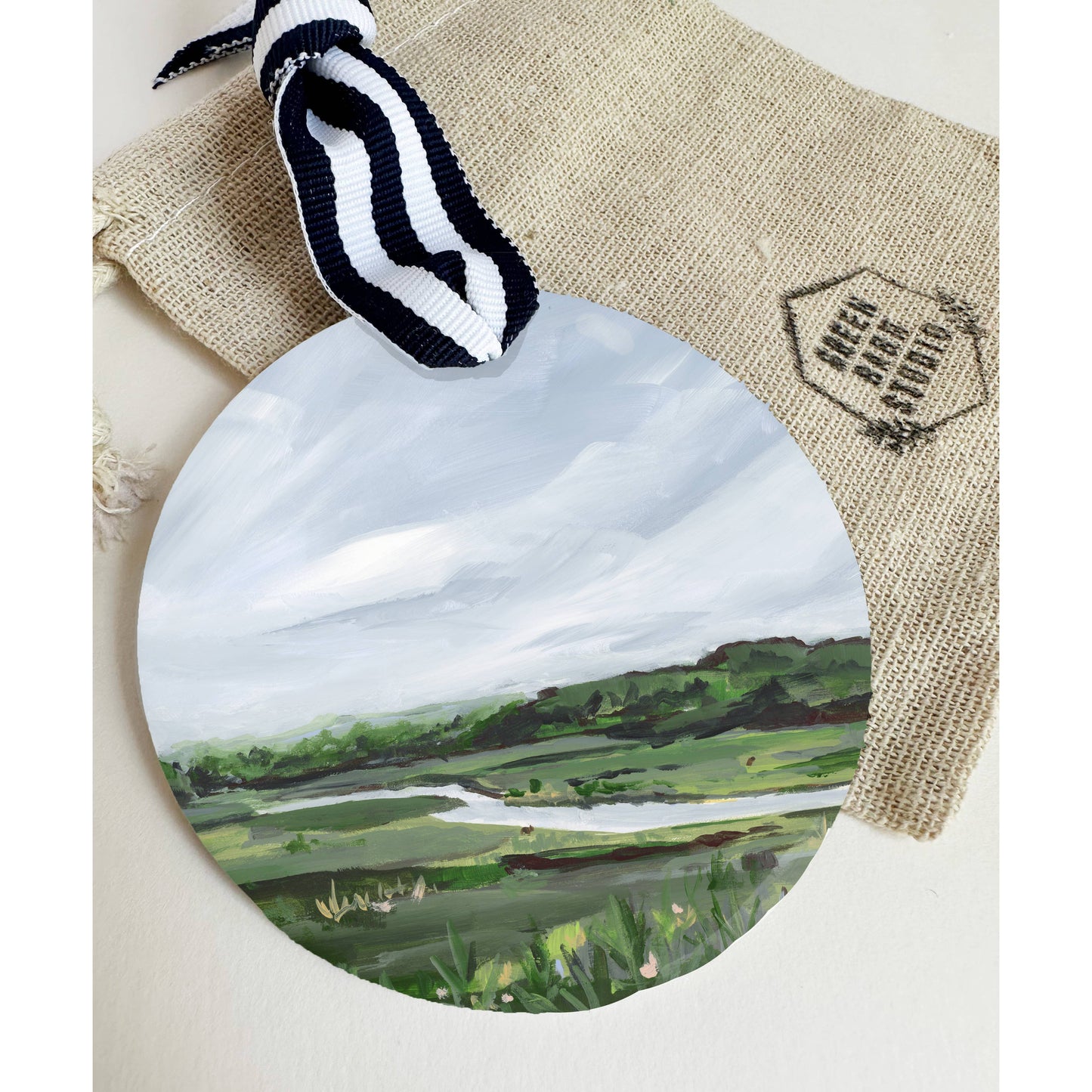 New England Salt Marsh Ornament, Coastal Holiday Ornament