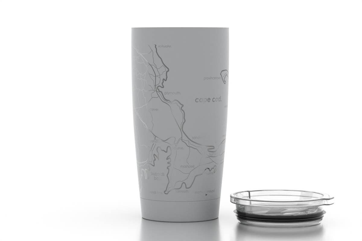 Cape Cod MA Map 20 oz Insulated Pint Tumbler: Midnight Blue