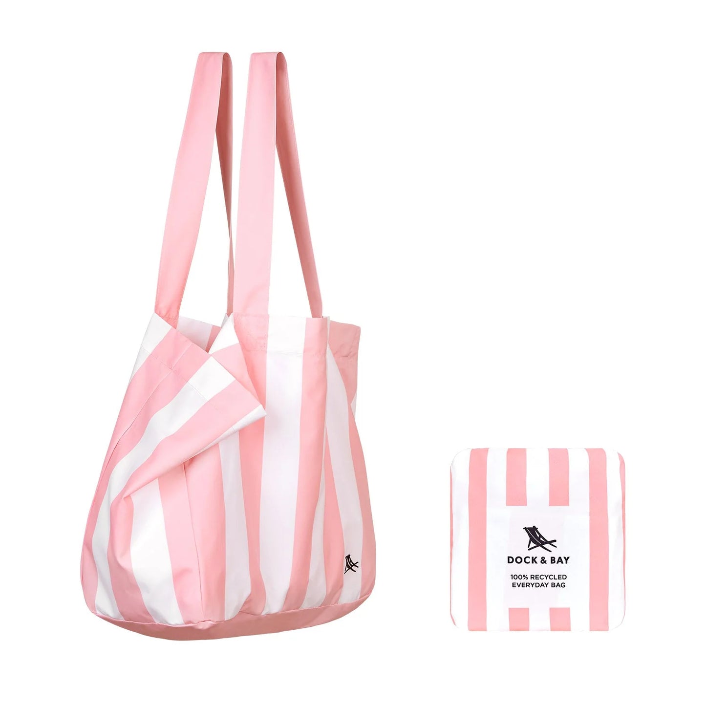 Medium Foldaway Tote Bags - Malibu Pink