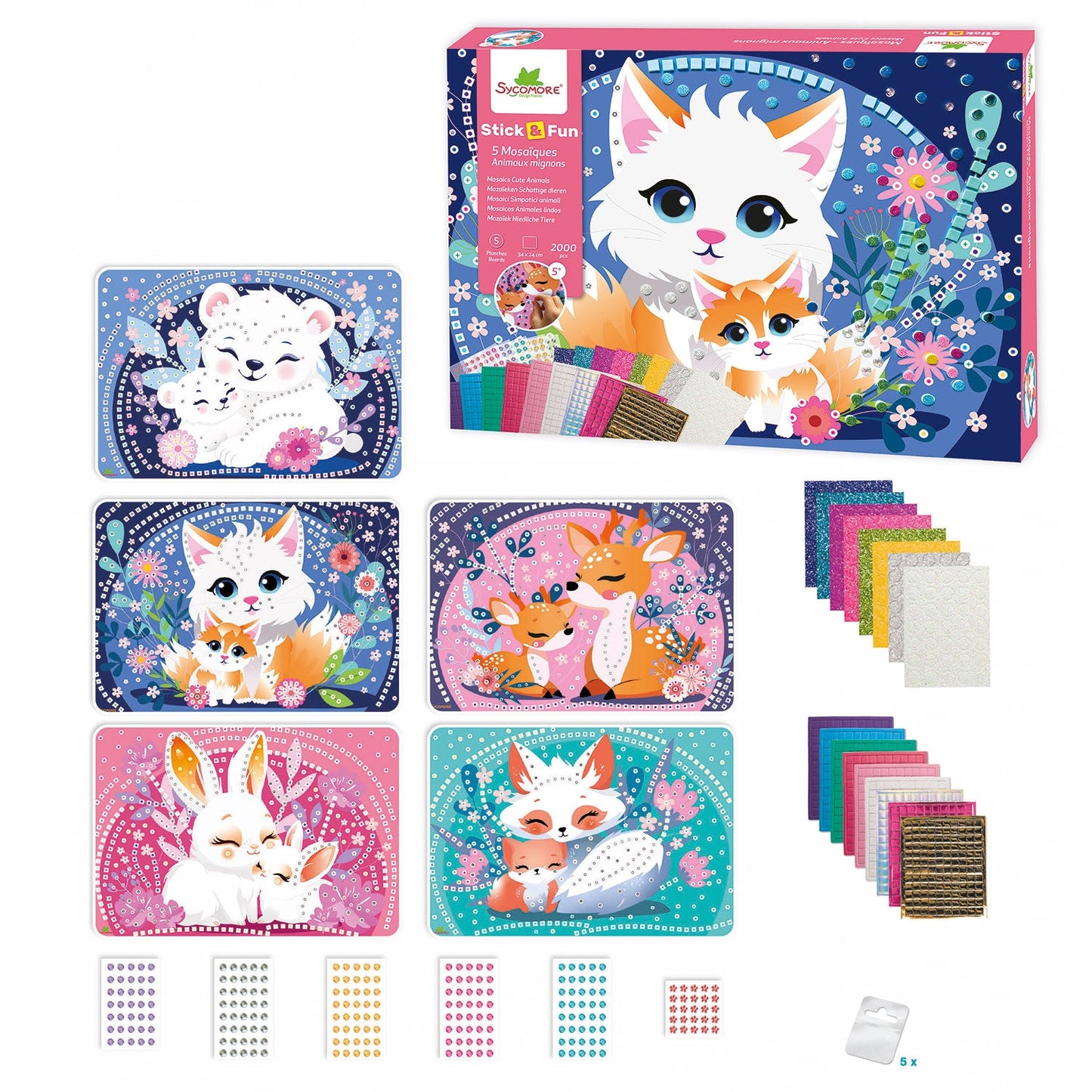 Stick'N Fun - XL Mosaics Cuddly Animals - 5y+