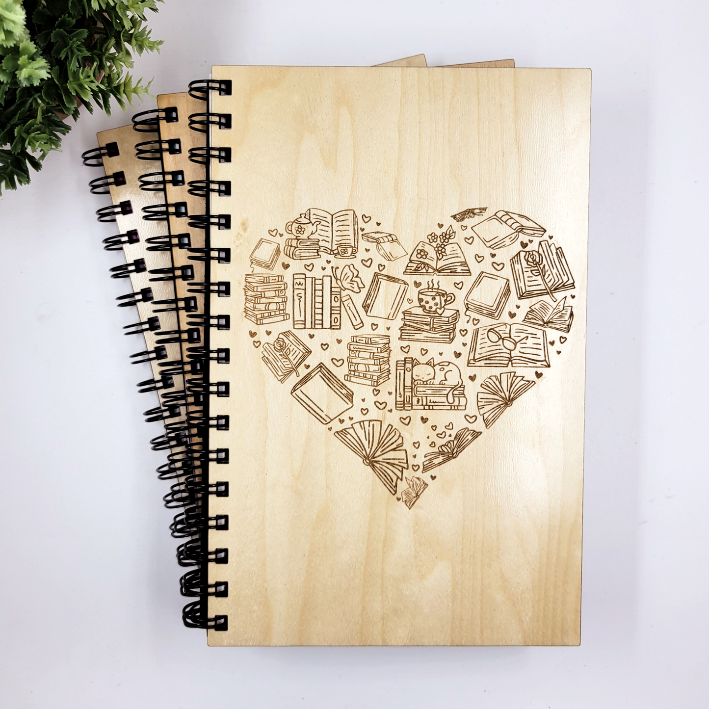 Lined Wood Cutout Journals