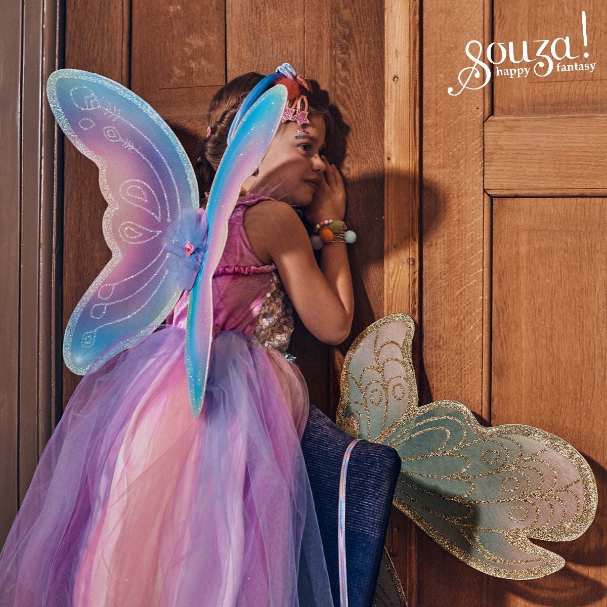 Felicity Fairy Costume – Dress and Wings Set (pink & blue) - Role-Play for Children(3sizes)