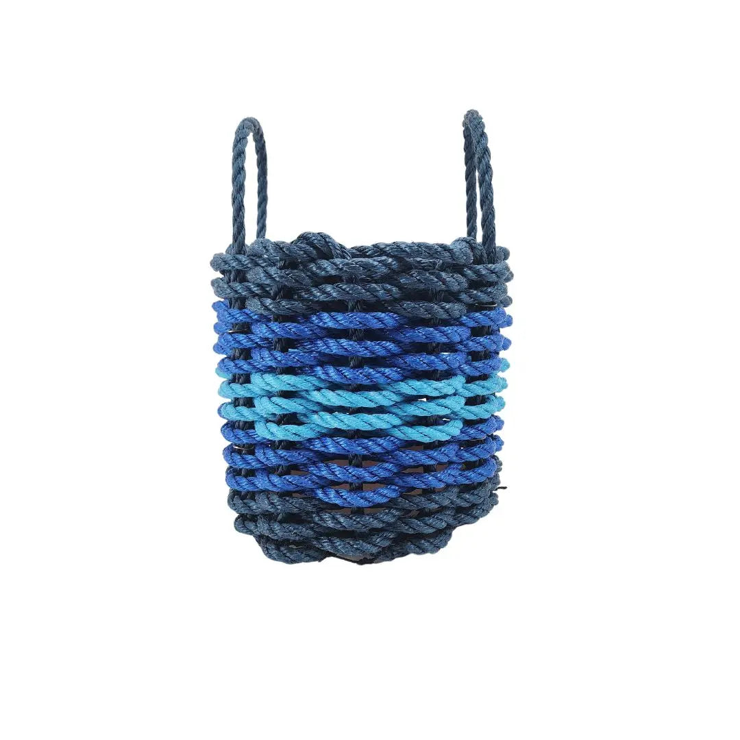 Five Stripe Rope Storage Basket Navy Blue, Blue, Light Blue