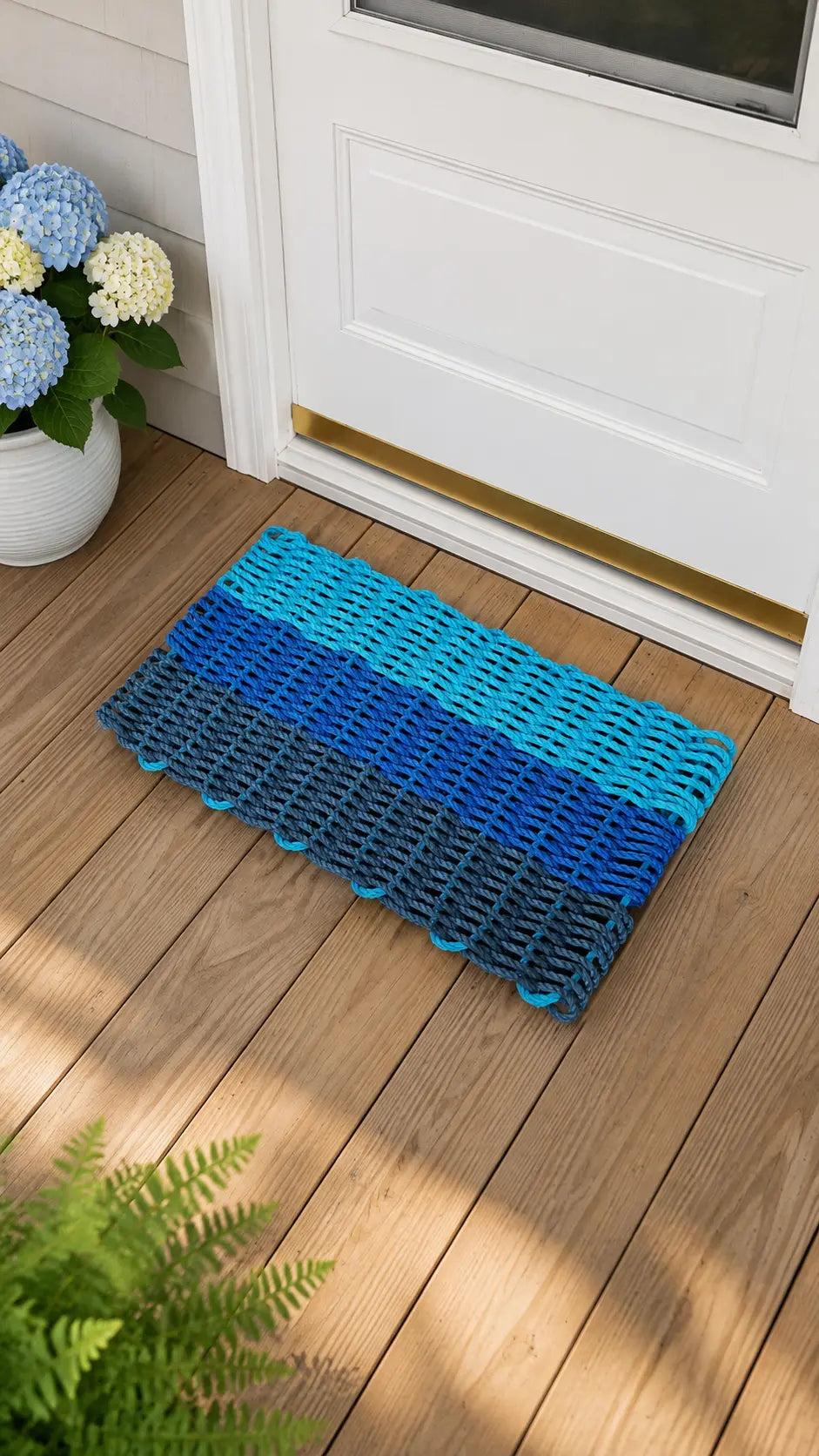 Lobster Rope Mat Navy Blue, Royal Blue, Light Blue Ombre